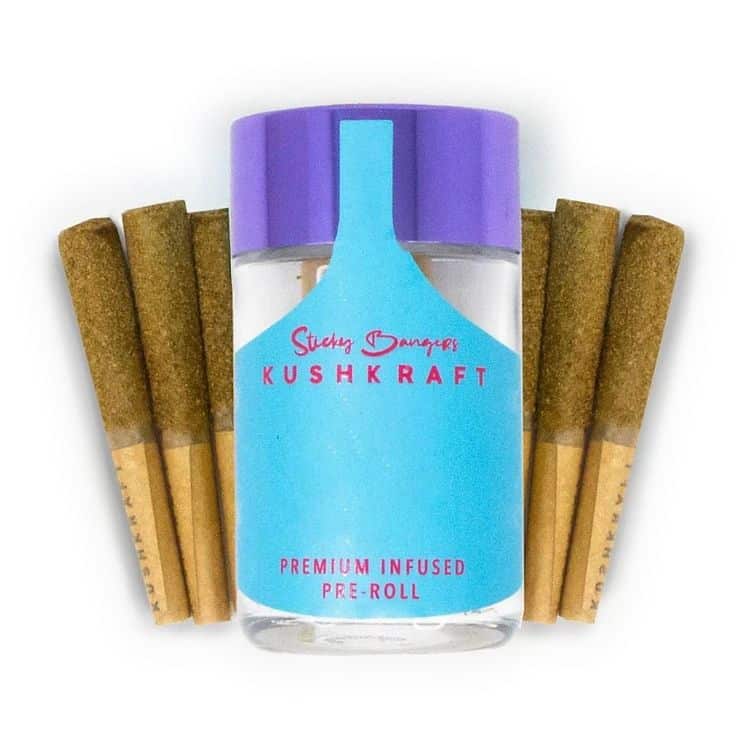 KushKraft - 6 Pack Infused Sticky Banger Pre-Roll Indica