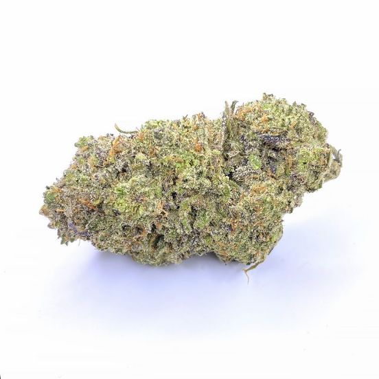 Close-up of Blue Hawai AAAA Sativa buds, featuring dense, vibrant nugs with a frosty trichome sheen, hinting at its Blueberry and Hawaiian roots.