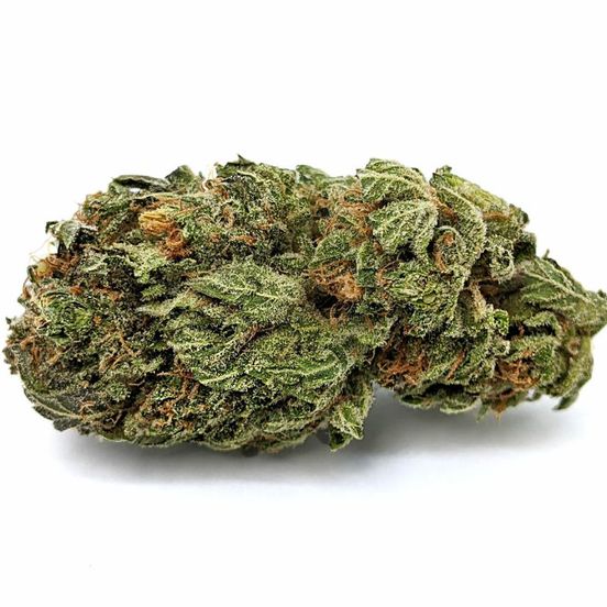 Close-up of Zkittlez OZ Special Indica buds, showcasing vibrant, fluffy nugs with a frosty trichome layer and hints of colorful fruity appeal.